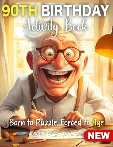 90th birthday gifts for men: Fun 90th Birthday Activity Book for Men with Sudoku, Coloring Pages, Mazes, Word Search, Crossword - Great for teachers, Friends, Coworkers, and Adults Turning 90 year old image 2