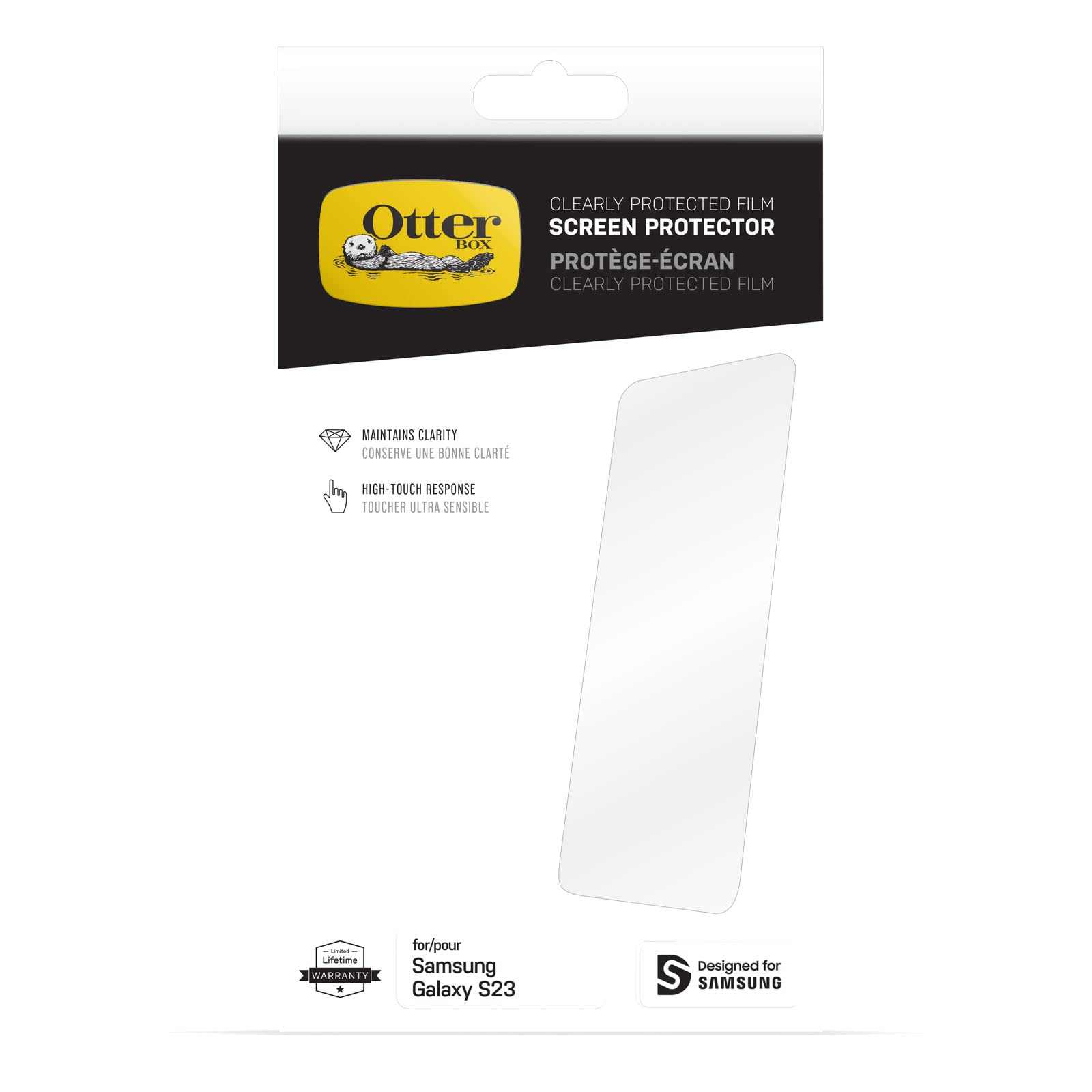 OtterBox Clearly Protected Film Screen Protector for Galaxy S23 - Single Unit Ships in Polybag, Ideal for Business Customers