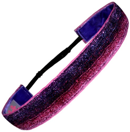 RazzyRoo Headbands Adjustable Non Slip Headband "Sparkly Glitter" Pink Purple Mix 1" Wide