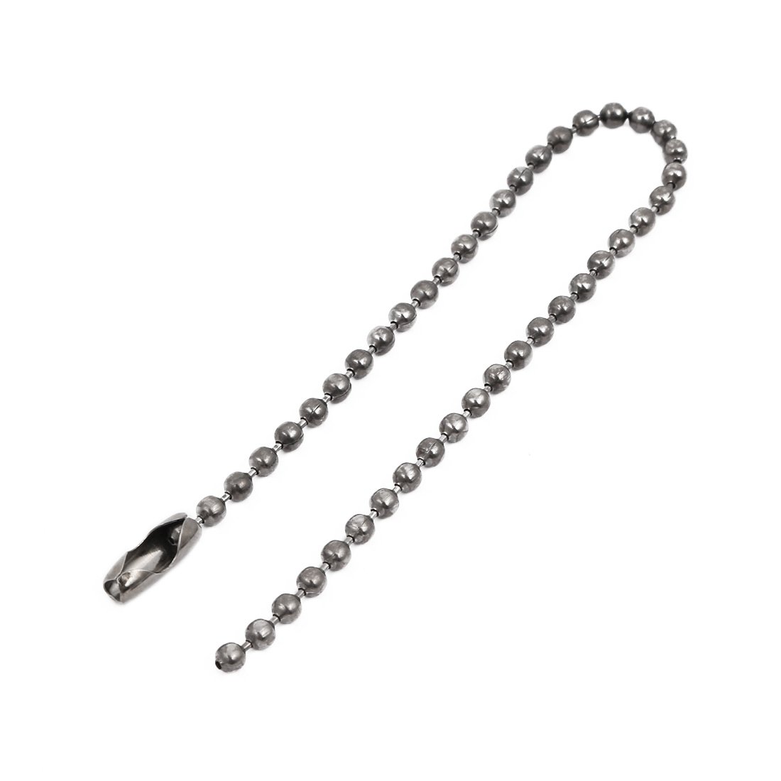 Aexit 4Pcs 2.4mm Lighting fixtures and controls Diameter Iron Plated Beaded Connector Ball Key Chain 15cm Length Black