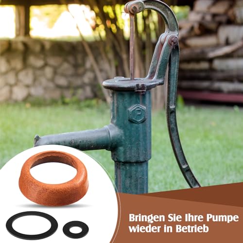 2er-Pack Ledermanschette Für Schwengelpumpe Typ 75 – Kolbenmanschette Mit Flanschdichtungen Für Garten- & Handpumpen