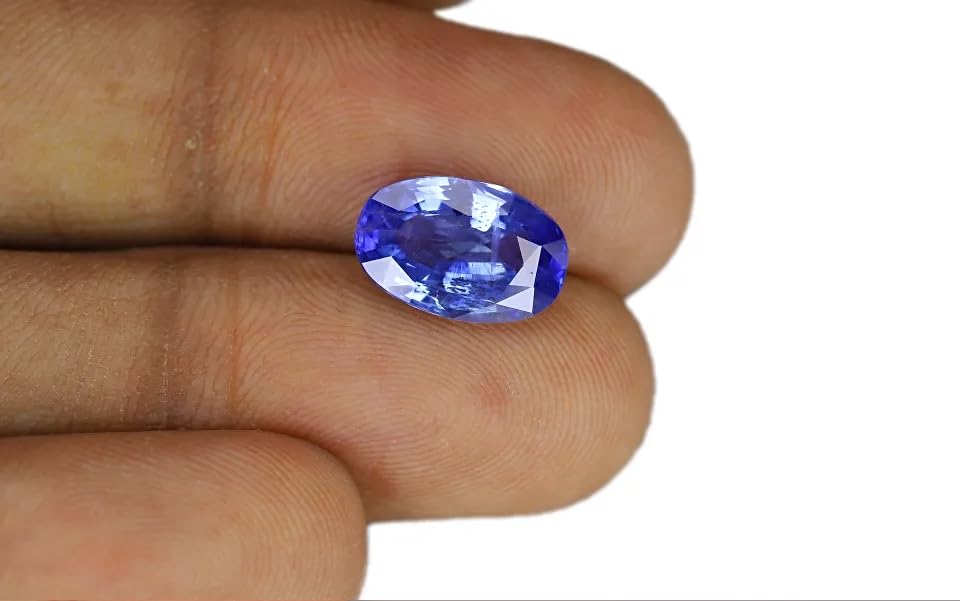 Saphir bleu pierre précieuse forme ovale originale certifiée A9 - 3