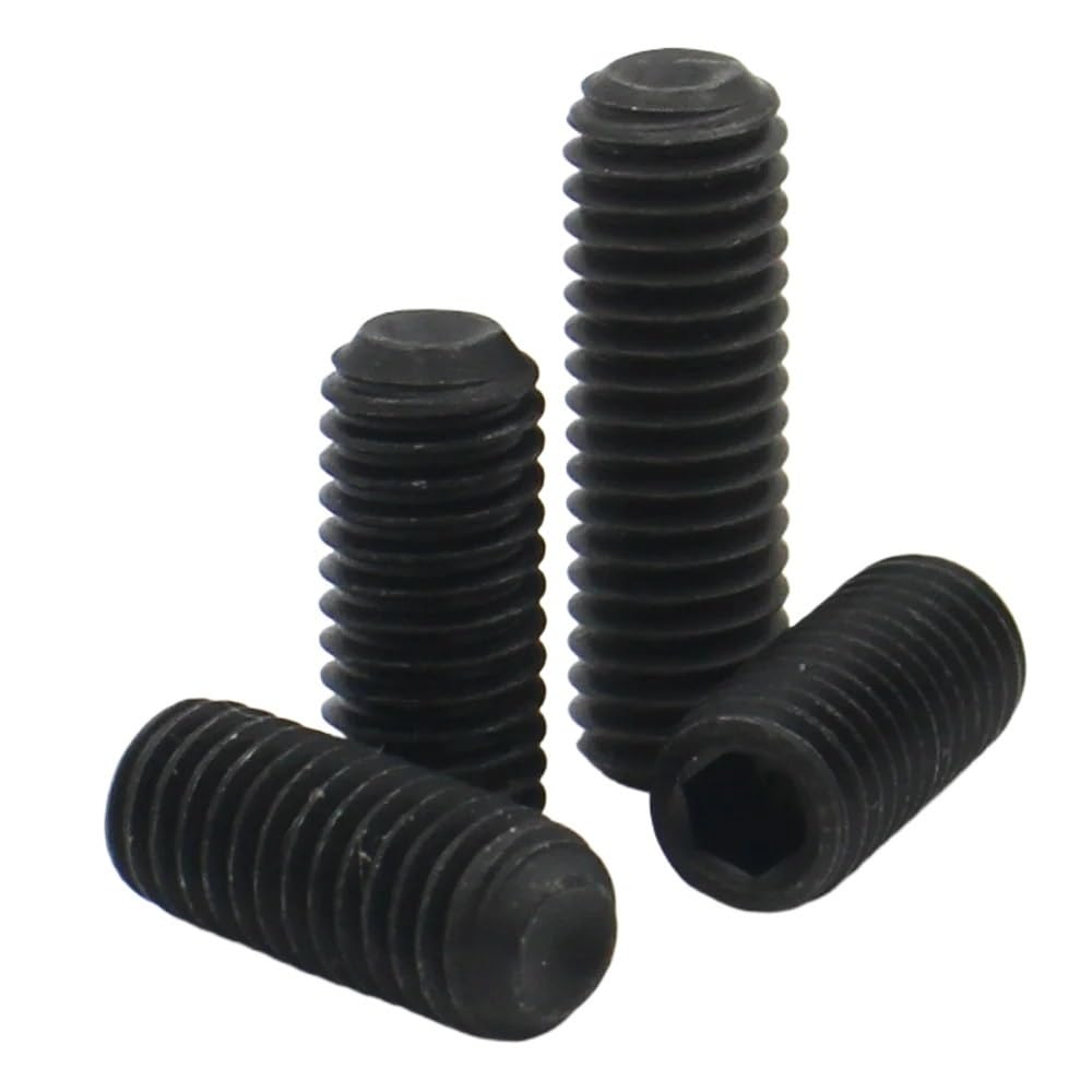10 tornillos prisioneros de acero al carbono de grado 12,9, tornillo de fijación de extremo cóncavo con punta de copa sin cabeza, M2-M10(70mm (10pcs),M6)