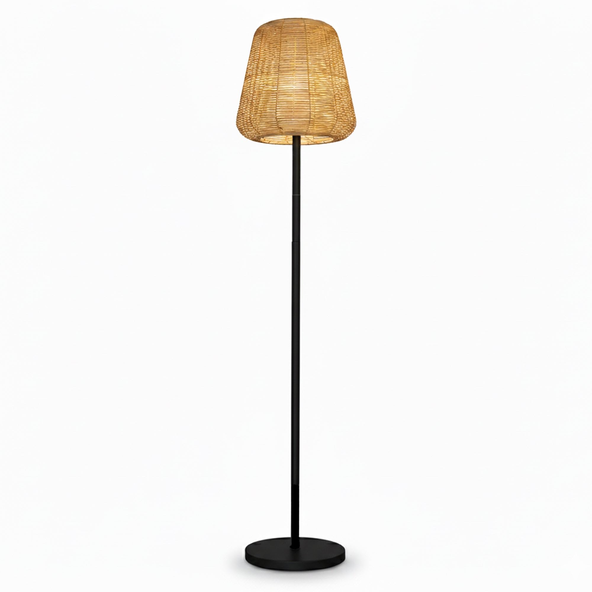 Lumisky - Lámpara de pie solar exterior de poliratán con módulo LED blanco cálido mando TALL BOHEME SOLAR H160cm