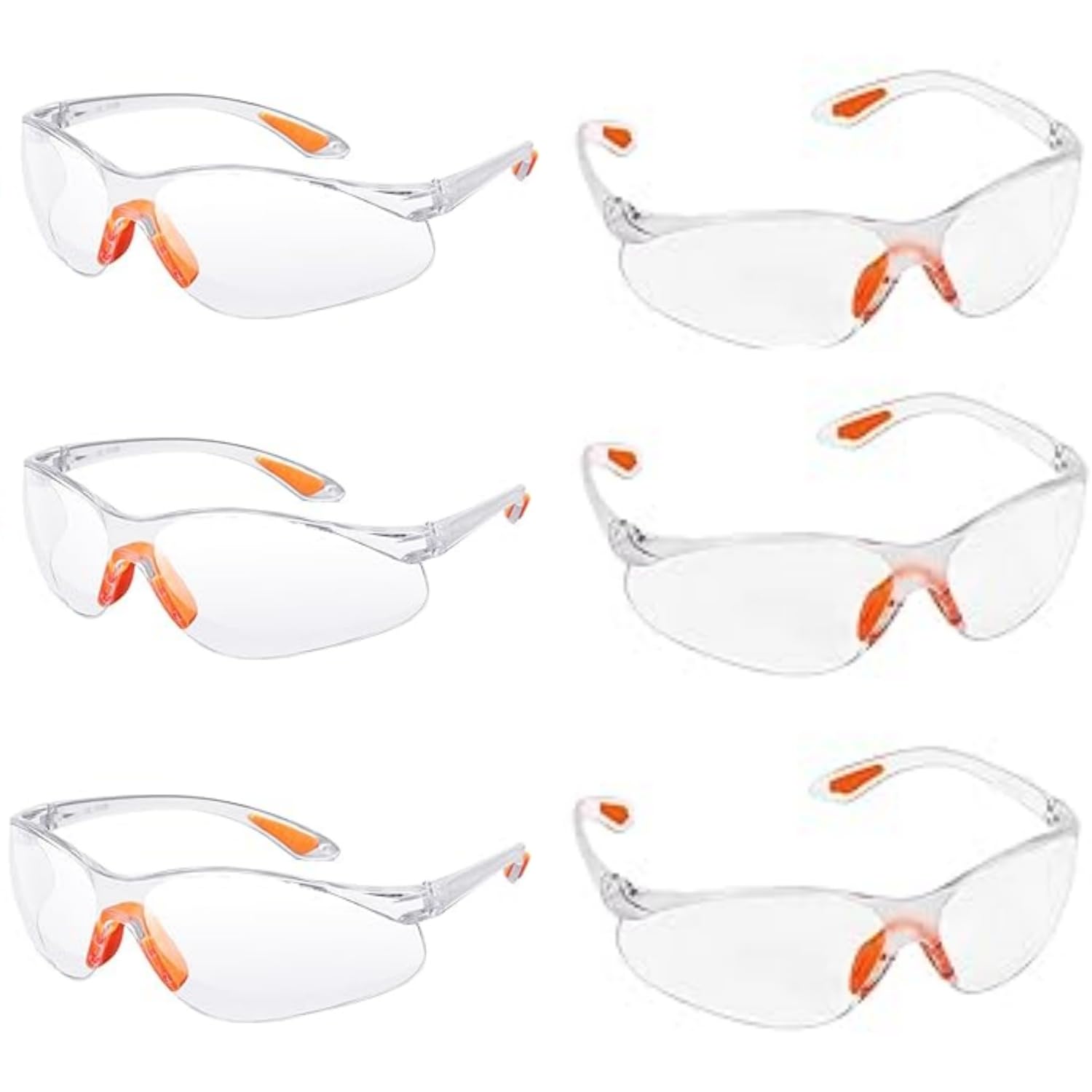 BOBOZHONG Schutzbrille Arbeitsschutzbrille,6 Stück Schutzbrillen Transparent Mit Mit Klaren Gläsern Augenschutzbrille Sicherheitsbrille Laborbrille Kratzfeste Linsen Für Damen Herren Kinder