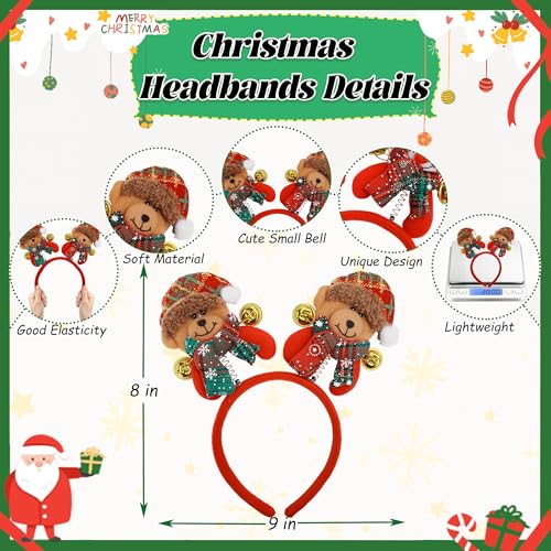 fiintrwa 18PCS Weihnachtsbrillen und Weihnachtsmann Mütze Set, Lustig Weihnachts Haarreif, Weihnachtsassesoires Geeignet für Erwachsene und Weihnachten Weihnachtsfeier