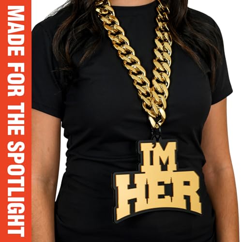 TrophySmack 'I'm Her' Turnover Chain - Chrome Gold & Black Acrylic3