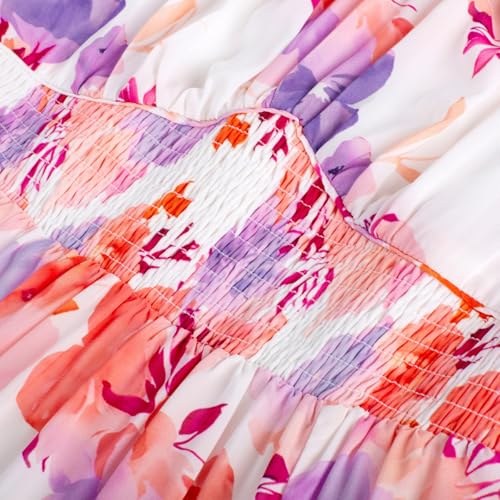 Image of GRACE KARIN 2026 Women's Summer Floral Wedding Guest Dress,Beach Flowy A Line Maxi Off Shoulder Bridesmaid Dresses