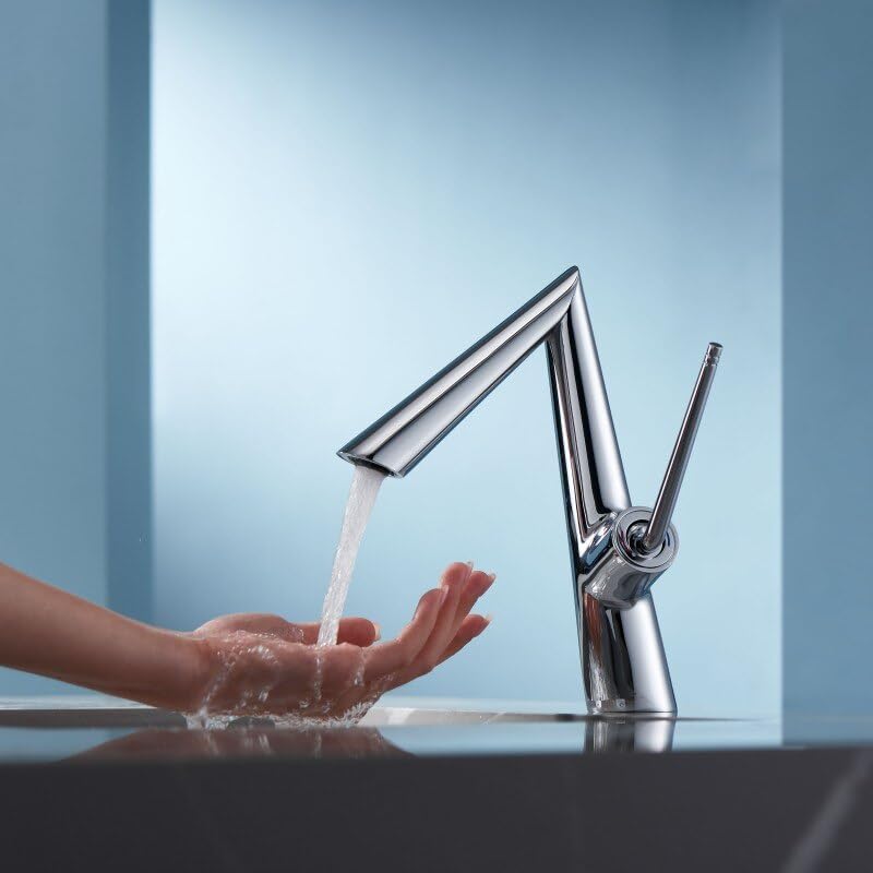 Robinet de lavabo salle de bain mitigeur monotrou laiton chromé