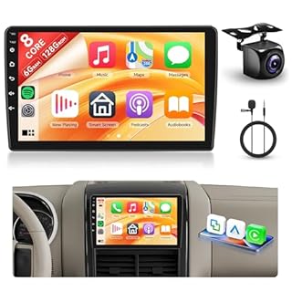 8 Core 6+128G Android Car Stereo Radio for Ford Explorer 2006-2010/Mustang 2005-2009 Wireless Carplay Android Auto, 10.1'' Touchscreen Head Unit GPS Bluetooth Mirror Link WIFI FM DSP Backup Camera SWC