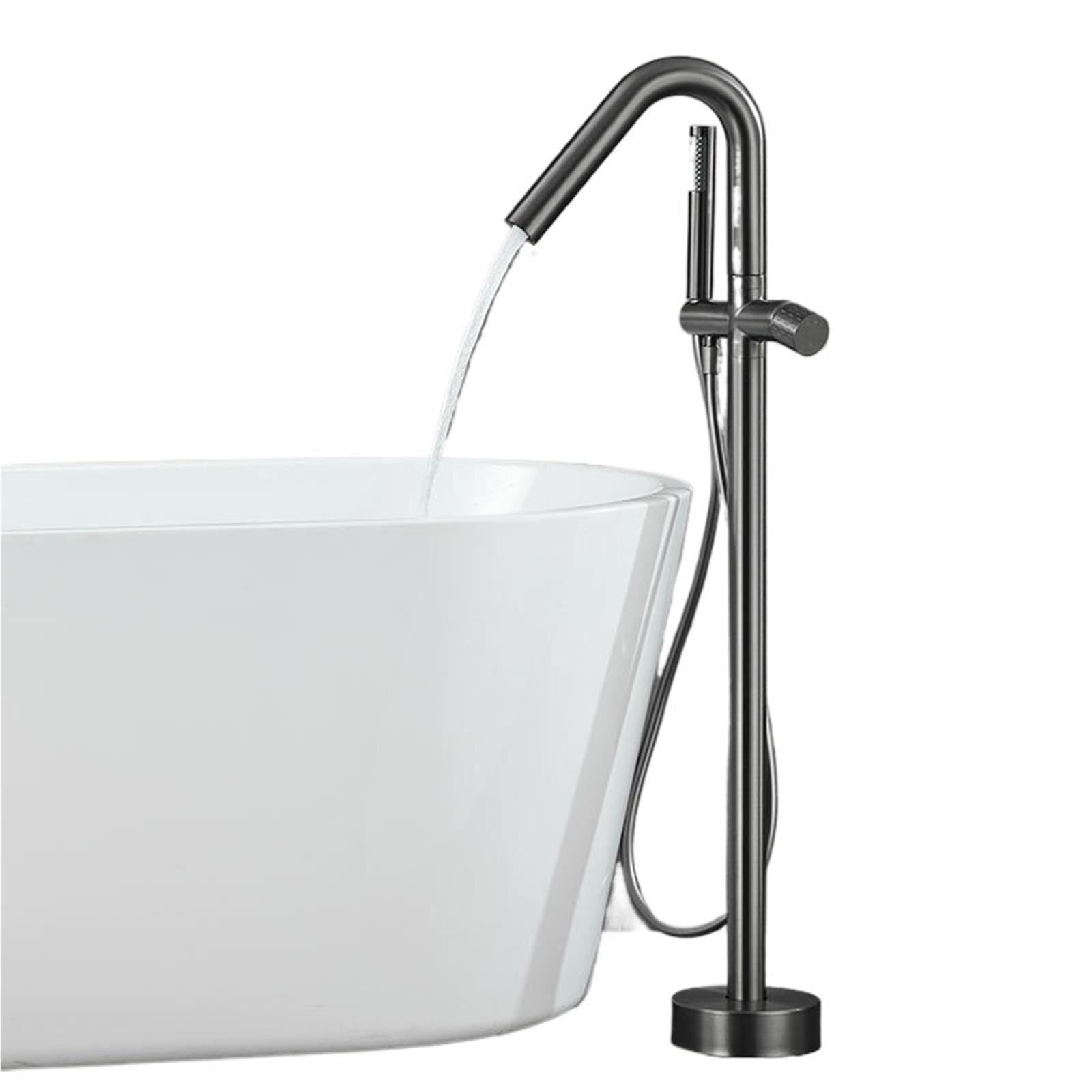 Floor Mounted Tub Filler Faucets Freestanding Bathtub Faucet Bath Stand Alone Shower with Handheld Sprayer