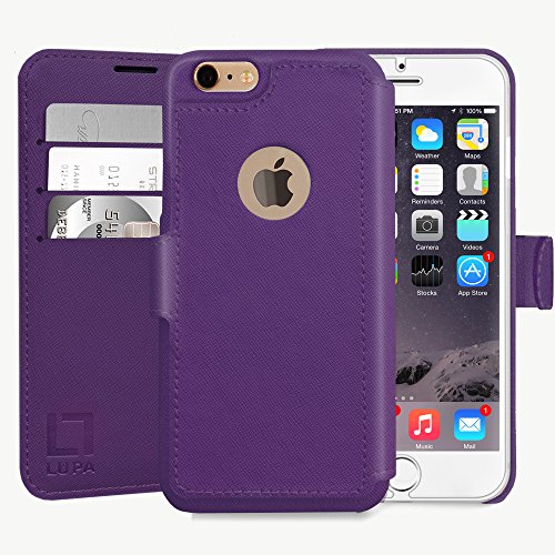 Lupa Iphone 6S Wallet Case, Iphone 6 Wallet Case, Durable And Slim, Lightweight With Classic Design & Ultra-Strong Magnetic Closure, Faux Leather, Purple, For Apple Iphone 6S/6 #TOP11