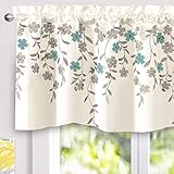 DriftAway Isabella Faux Silk Embroidered Kitchen Swag Valance Embroidered Crafted Flower Single 60...