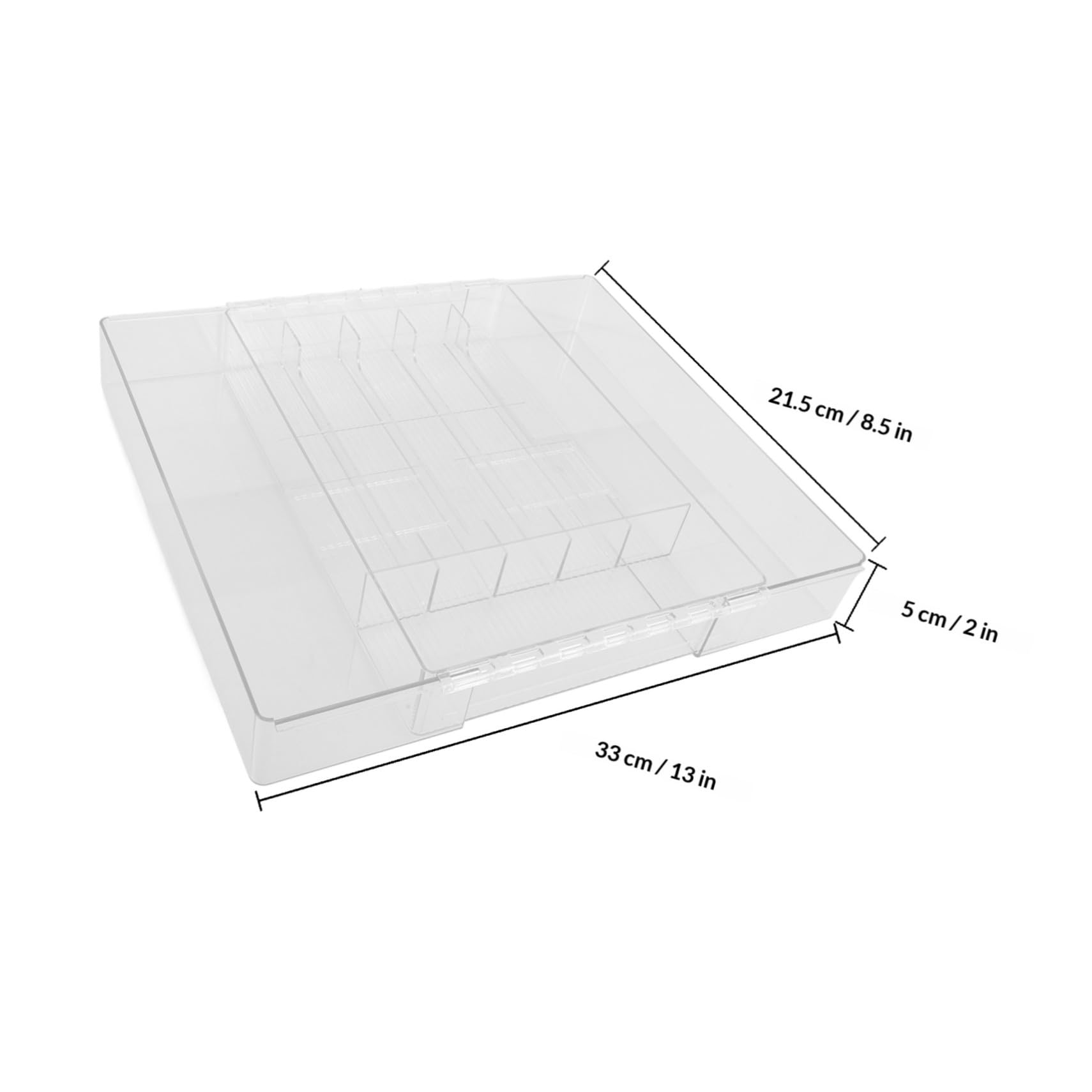 MAGICLULU Ausziehbarer Acryl Besteckkasten mit Mehrfachfächern Erweiterbarer Küchenorganizer für Löffel und Gabeln für Schlafzimmer und Badezimmer Leicht und Multifunktional