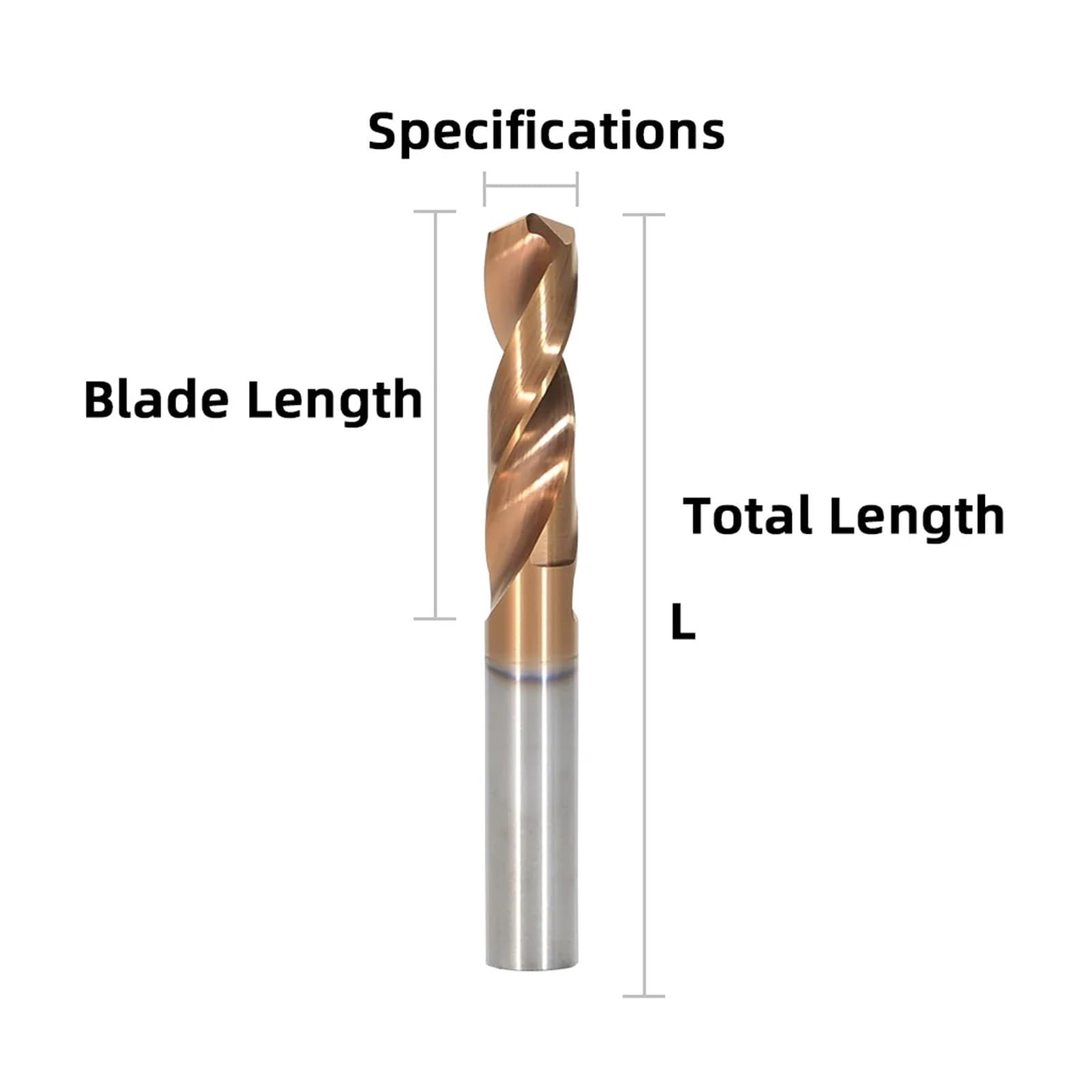 Brocas de carburo tungsteno HRC55 °, brocas Metal for metal duro, torno CNC, herramienta perforación acero 7,1-20,0mm, 1 ud(14.2mmx40x80L)
