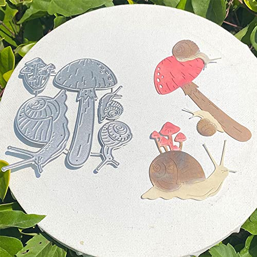 Snails and Mushroom Cutting Dies for Card Making,Cutting Dies Cut Stencils for DIY Scrapbooking Photo Album Decorative Embossing Paper Dies for Card Making Templated+Cute Brooch Pin - Image 3