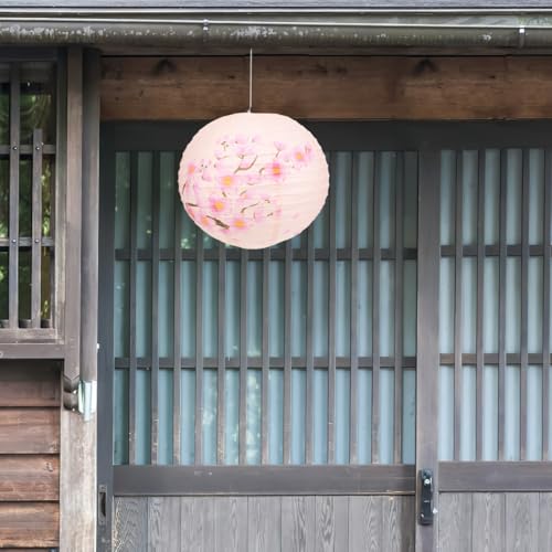 Image of MERRYHAPY 3Pcs Folding Japanese Paper Lanterns Hanging Decorations for Wedding Party Restaurant Floral Design Traditional Oriental Paper Lanterns 41.33X13.77In