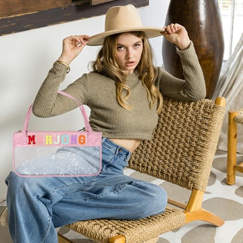 ibasenice Mahjong Tile Bag con capacidad grande transparente miniatura 5