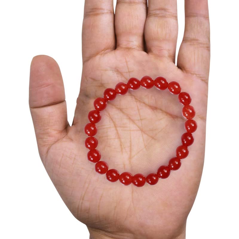 Buy SHRRIYA DIVINE Stone 8 mm Red Carnelian Charm Round Beads Reiki