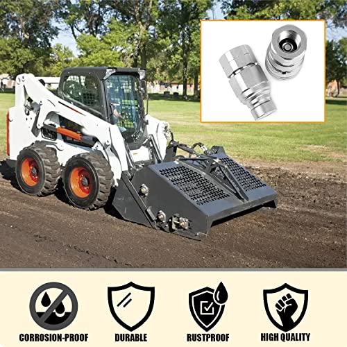 RANSOTO 2 Sets 1/2" NPT Flat Face Hydraulic Quick Connect Coupler/Coupling Set, ISO12.5