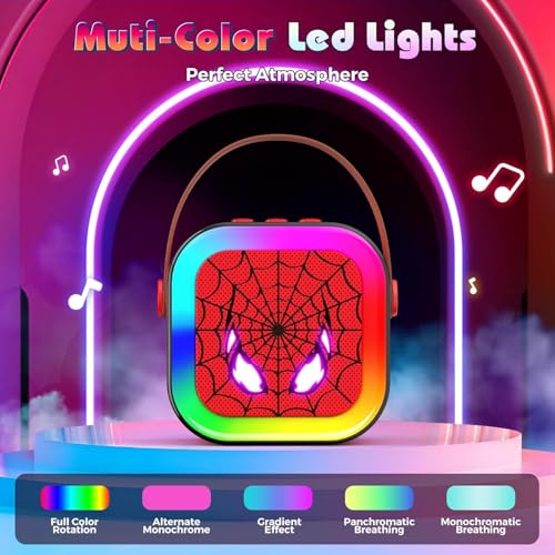 Image of K12 LED Karaoke Machine for Kids with Wireless Microphone Portable Bluetooth Speaker 5W Output Type C Charging TF Card USB Support Mini Singing Toy for Boys Girls (Model 5)