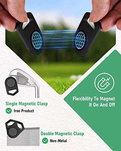 Big Teeth Magnetic Microfiber Golf Towel Magnetic, Golf Towel With Clip Magnetic, Golf Towels For Golf Bags For Men (Gray 4-Piece) #TOP2