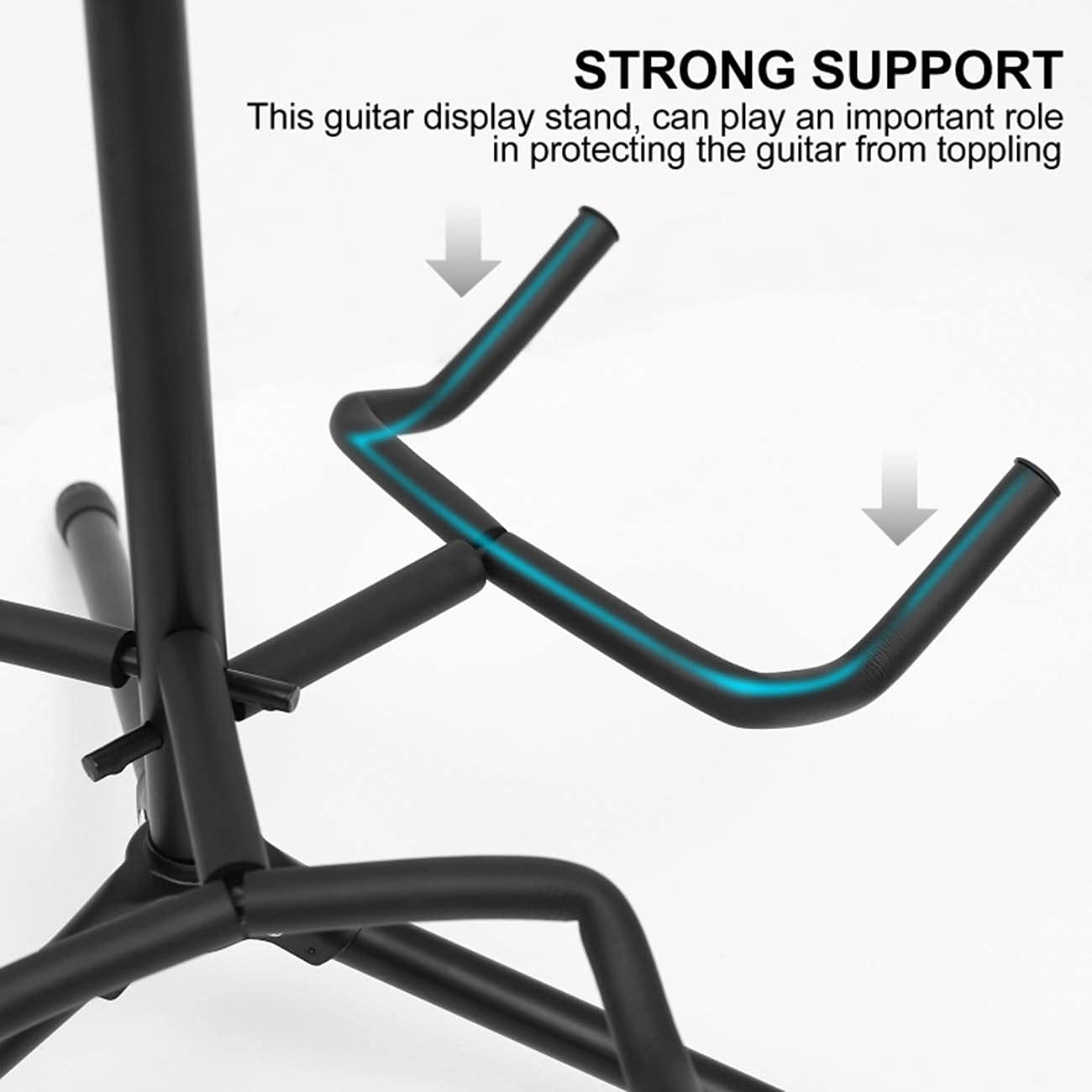 Folding Triple Guitar Stand Adjustable Triple Guitar Stand Holds Three Electric or Acoustic Guitars No Slip Rubber Padding for Stage Concert Studio Home