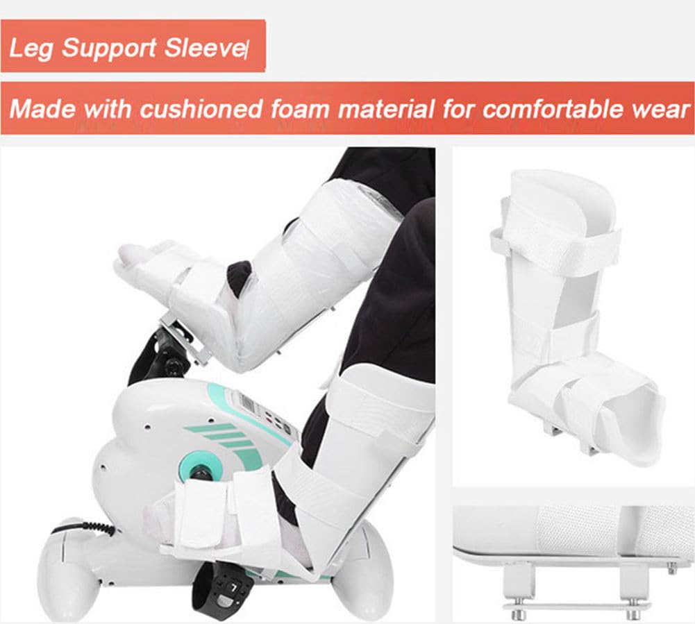 Pedaliera Elettrica per Riabilitazione, Pedaliera Riabilitazione Elettrica con Fascia di Sostegno per Gamba‌, Pedali Cyclette con Telecomando per Allenamento di Braccia e Gambe