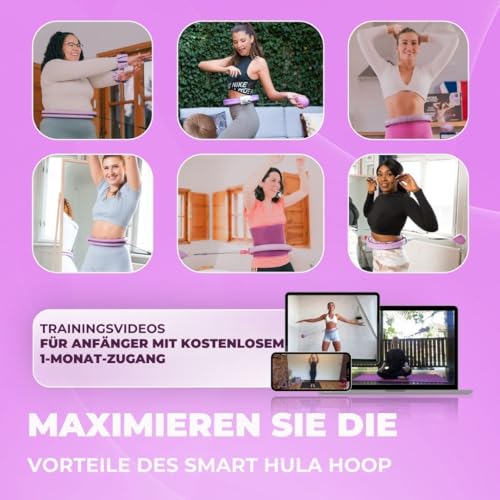 Foto von Swiss Activa+ S5.S Silent Hula Hoop Reifen Erwachsene mit Zähler 60-112cm - Extra leiser - Fällt Nicht runter für Frauen zum abnehmen - Smarter Fitness mit Gewicht