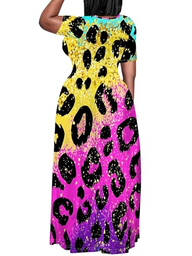 Image of SUZONANA Plus Size Dresses for Women Summer Casual Maxi Dress Short Sleeve Loose Vacation Dress