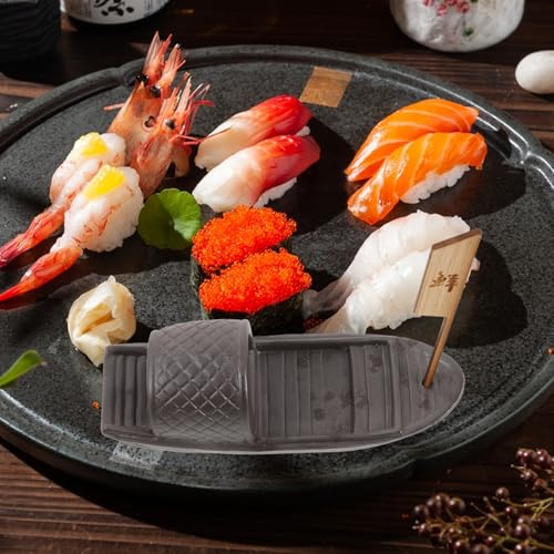 Plato japonés decorativo en forma de barco para sushi miniatura 5