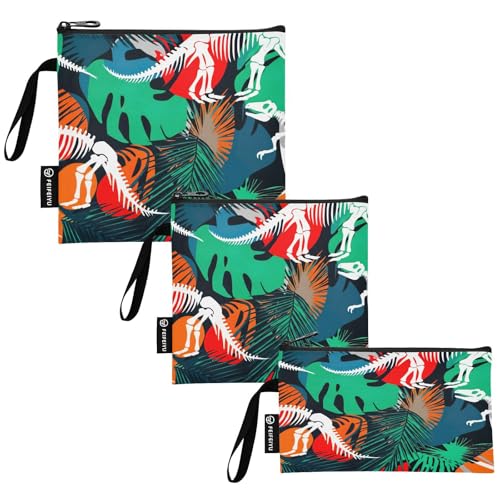 RPLIFE Bolsas reutilizables para bocadillos y sándwich, con cremallera, de seguridad alimentaria, lavables, para viajes, trabajo, escuela, oficina (paquete de 3)