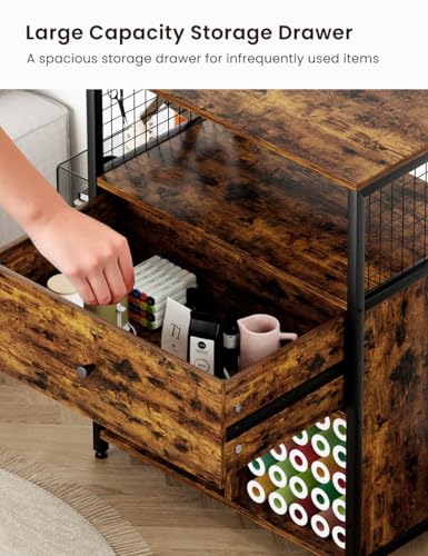 rockingrun rustic craft organization and storage cabinet compatible with cricut machines crafting cabinet with drawer and 25 vinyl roll holder craft table desk workstation for craft room