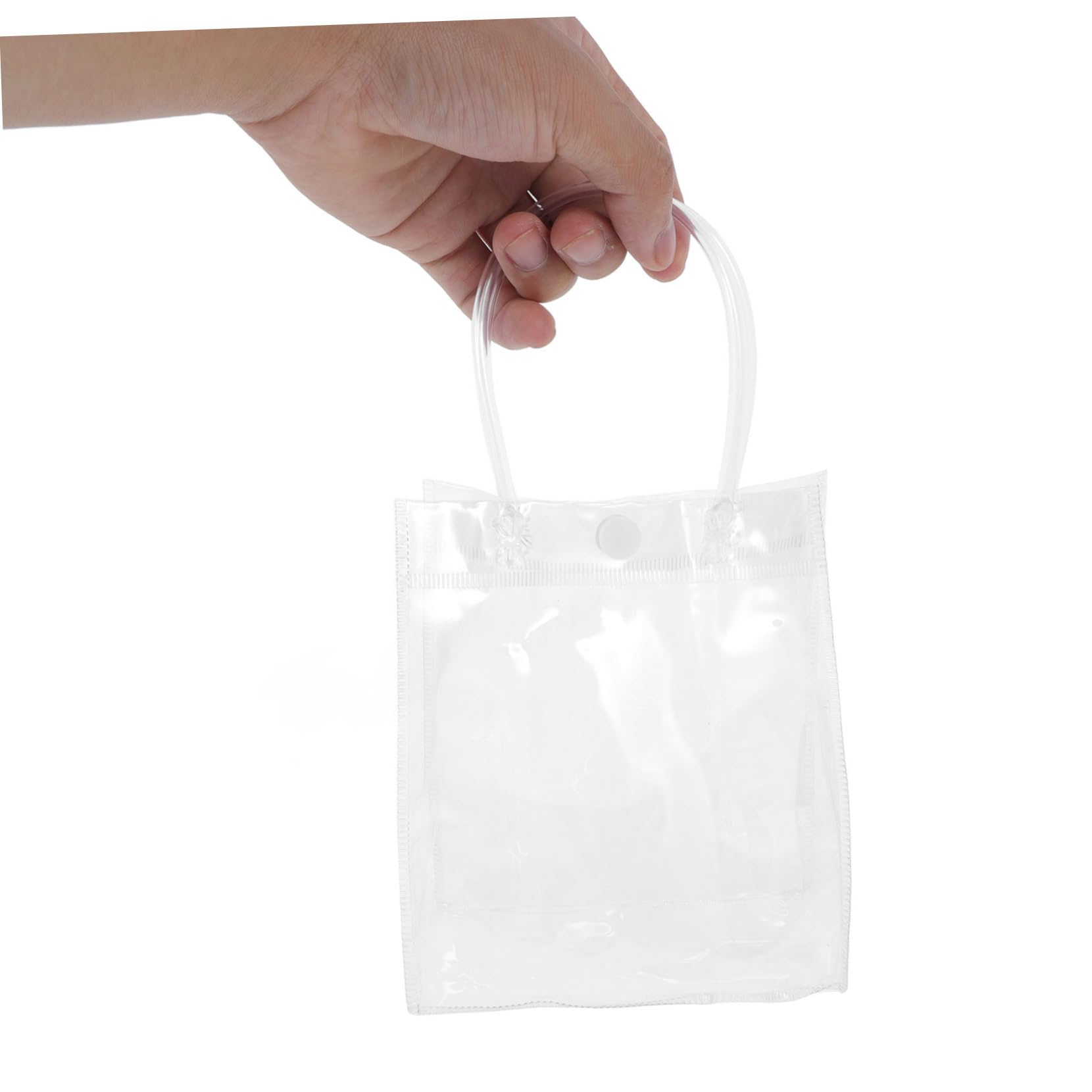 Anneome Sacchetti Regalo Trasparenti in Pvc con Manico 40 Pezzi, Chiusura a Scatto, Misura 13x7x15 Cm, per Bomboniere Matrimonio e Feste, Borsa da Chiesa Riutilizzabile per Dolci