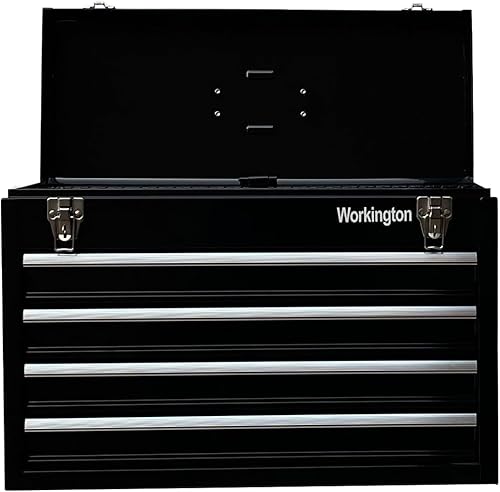 Miniatura 5 de Workington Caja de herramientas de metal portátil con 4 cajones, gabinete de herramientas de 20 pulgadas con 4 cajones con rodamientos de bolas,