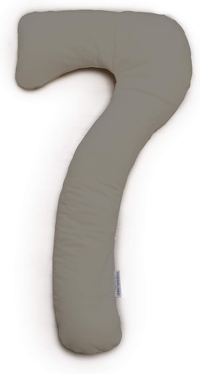 Theraline my7 Seitenschläferkissen mit Bezug, waschbar 60°C, Stillkissen & Lagerungskissen ergonomisch mit integriertem Kopfkissen, Kissen für Seitenschläfer mit wattiertem Bezug für mehr Komfort