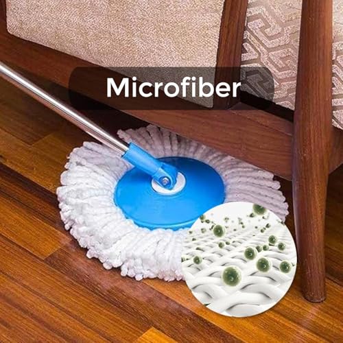 Image of Multipurpose Spin Mop Stick || Extendable Stainless Steel Rod with Lock System Spin Mop Spares Set Handle with Microfibers Refill Standing Magic Pocha with Easy Grip Handle Stick Rod