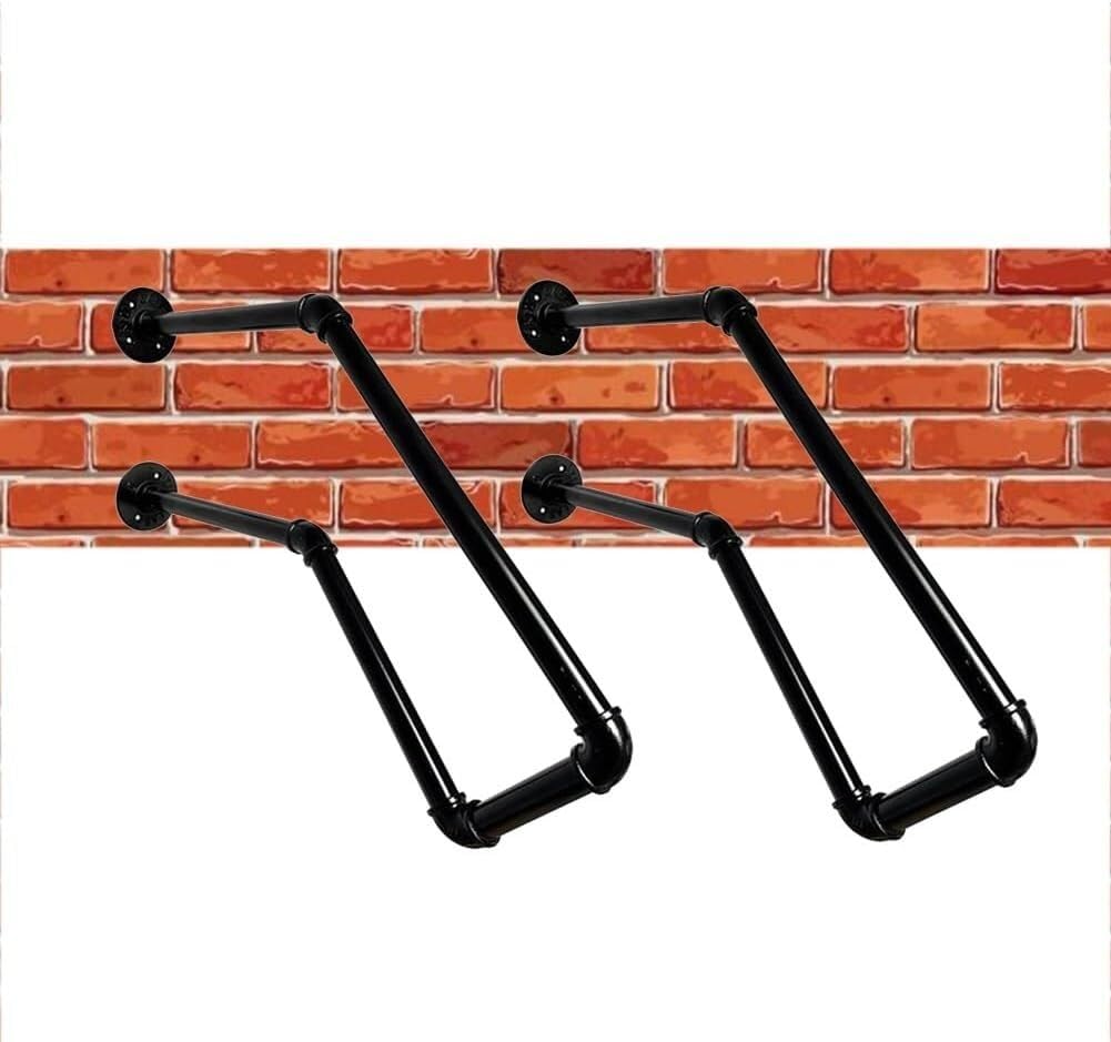 Rampe d'escalier en métal Kanduo lot de 2 pour porche et garage