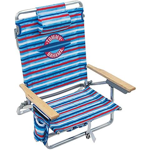 Tommy Bahama 5-Position Classic Lay Flat Folding Backpack Beach Chair Cover