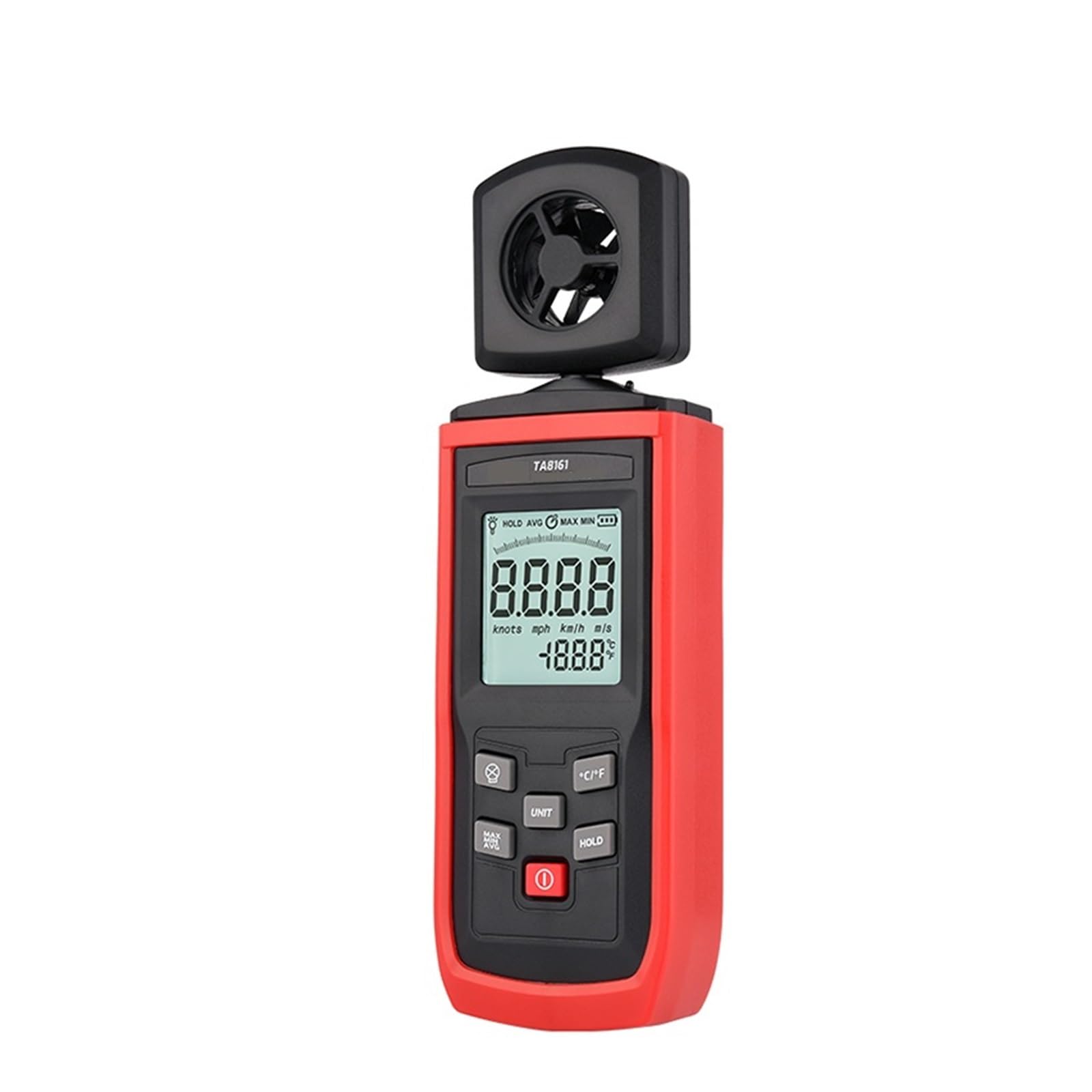 Cyfrowy Anemometr Ręczny Miernik Prędkości Wiatru Pomiar Klimatyzacji Na Zewnątrz Z Podświetleniem LCD Obrotowa Sonda Precyzyjny Pomiar