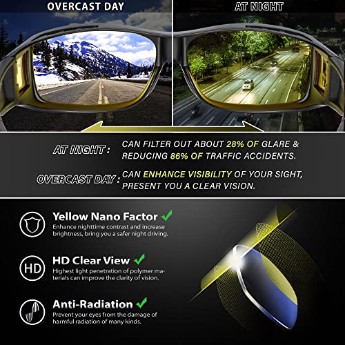 Image of URUMQI Night Vision Driving Glasses Fit Over Eyeglasses for Men Women