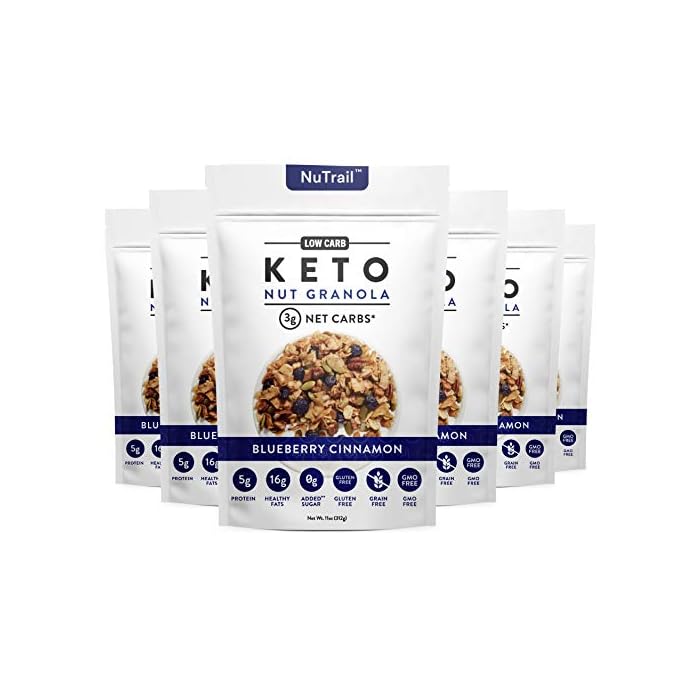 Buy NuTrail Keto Blueberry Nut Granola Healthy Breakfast Cereal Low