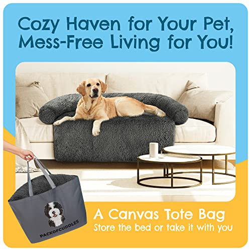Calming Dog Bed For Couch - Plush Dog Bed For Couches And Sofas With Memory Foam & Washable Cover - For Large Dogs, Cats/Multi Pet Families - Portable Luxury With Our Plush Mat & Tote (Gray, Xxl) #TOP1