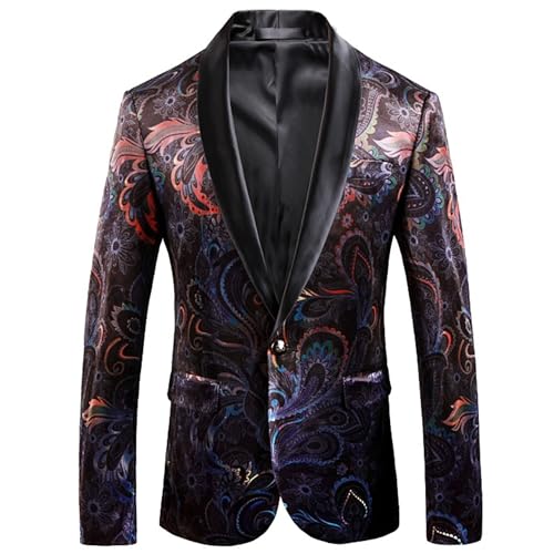 Costume Blossom Flip haut de gamme en coupe ajustée avec revers imprimé pour homme moderne