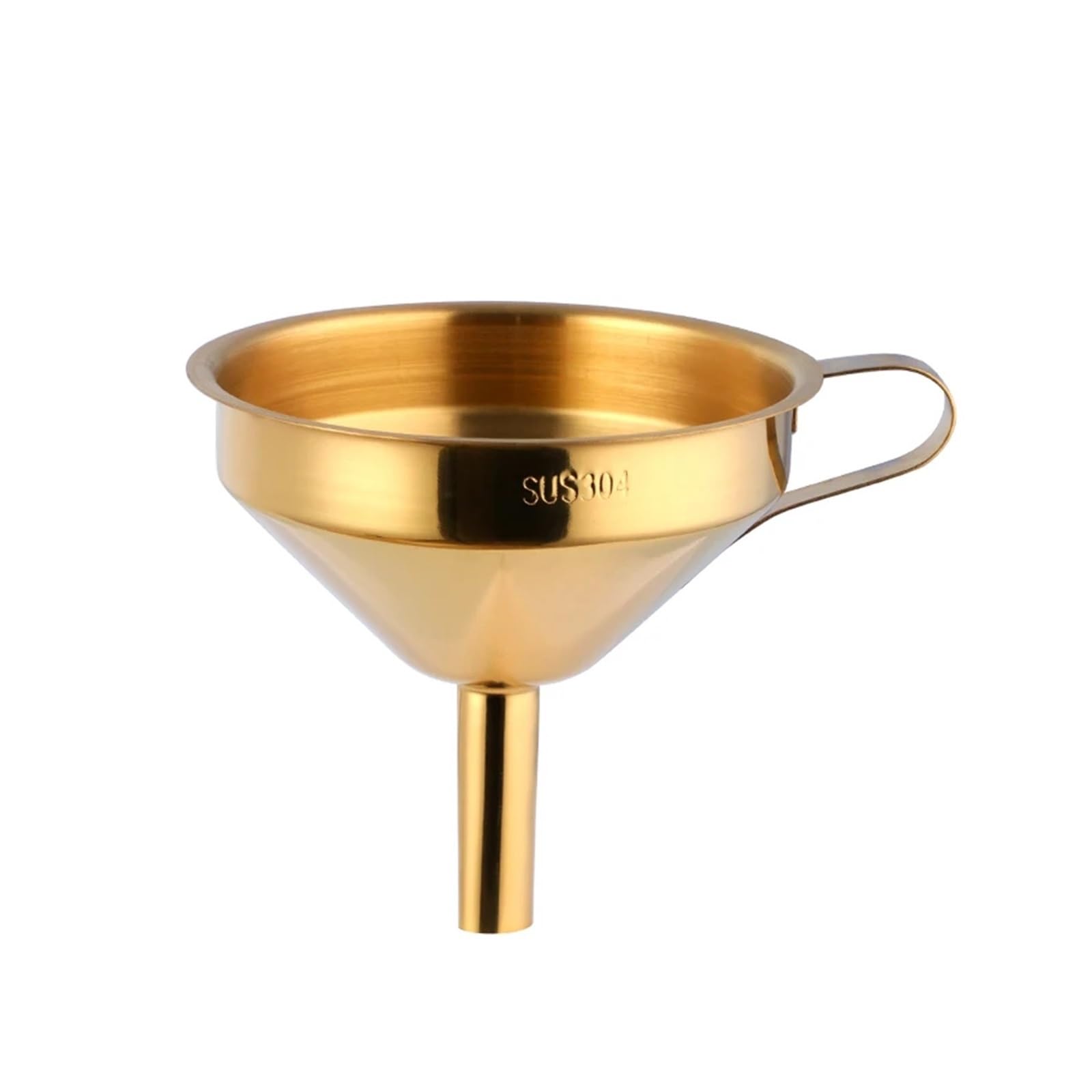 Embudo metálico de acero inoxidable, Embudo de acero inoxidable for colgar, utensilio de cocina, 10,7 cm, multicolor(Gold)