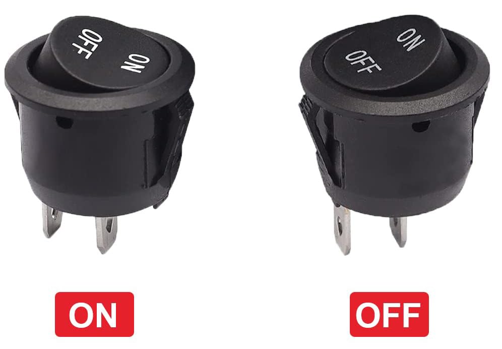 12v On Off Switch MKBKLLJY 16Pcs Round Rocker Switch 12 Volt DC Circle ...