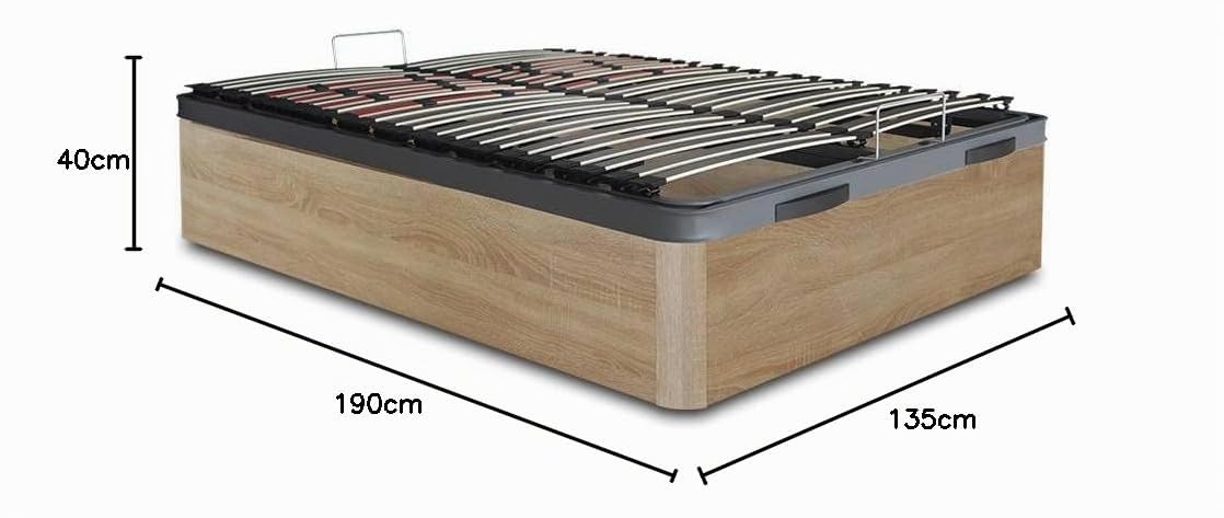 Ventadecolchones - Canapé Abatible de Madera Articulado con Mando Inalámbrico | Color Cambrian | 135 x 190 cm