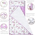 Toddler Nap Mat for Girls Floral, Kids Sleeping Mat with Pillow and Fleece Blanket, Lightweight Perfect for Kids Preschool, Daycare, Travel Sleeping Bag, Fit Standard Cot - Image 3