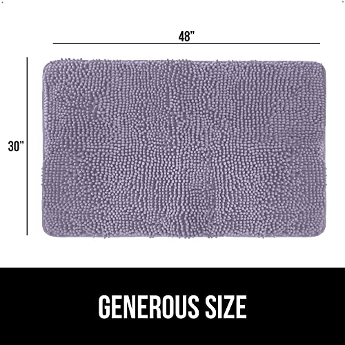 Image of Gorilla Grip Original Indoor Durable Chenille Doormat, 48x30, Absorbent Washable Inside Mats, Low-Profile Rug Doormats for Entry, Mud Room Mat, Back Door, High Traffic Areas, Soft Purple