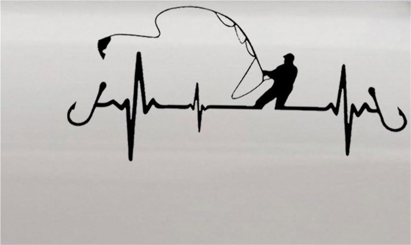 HAfgDJ Fishing Heartbeat Car Sticker Decal for Car Windows, Bumpers Laptops Walls Motorcycle